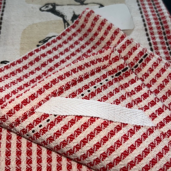 Farm Fresh collection: dish towels rooster/lamb/pig/bull on jacquard/gingham-NWT - Picture 5 of 16